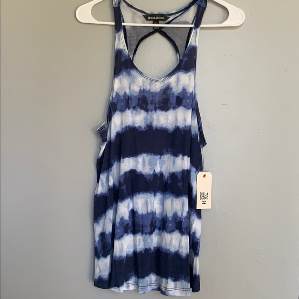Billabong Blue and White Tank Top